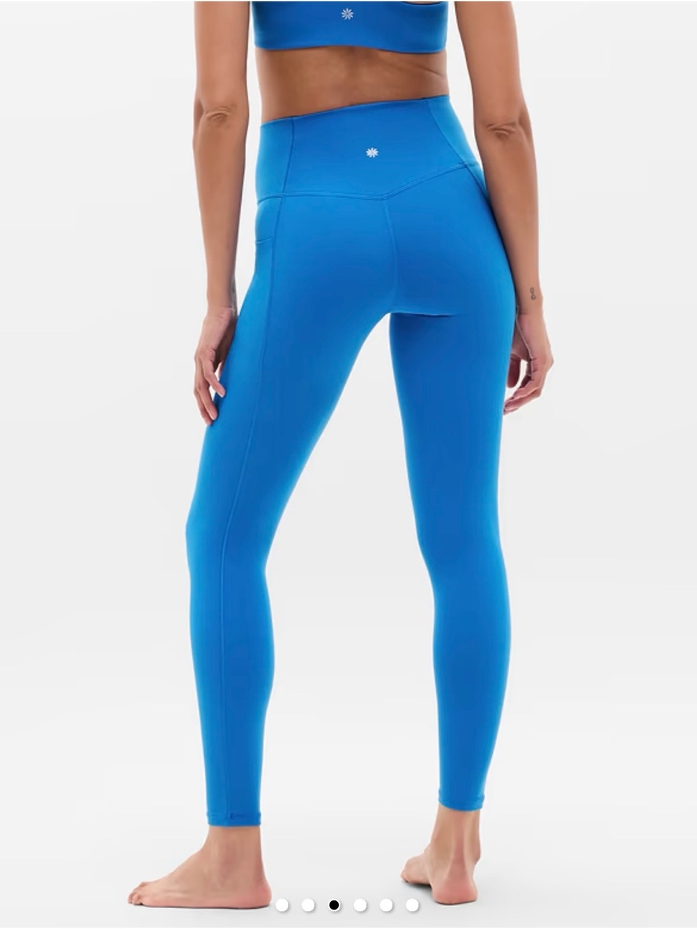 Athleta Salutation Stash High Rise Leggings L Cobalt Blue Powervita Pockets